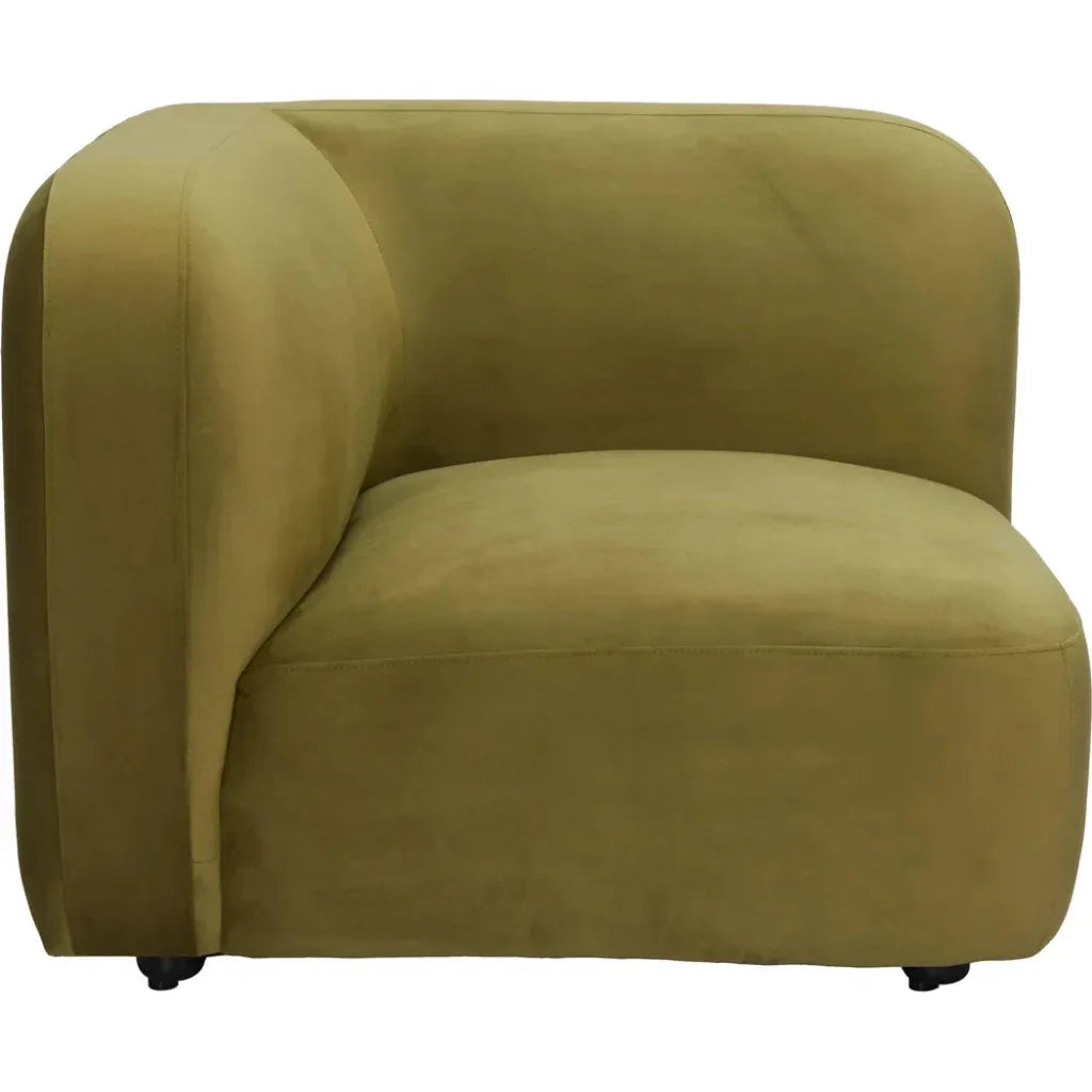 Biak Green Corner Chair-Modular Sofas-Zuo Modern-LOOMLAN
