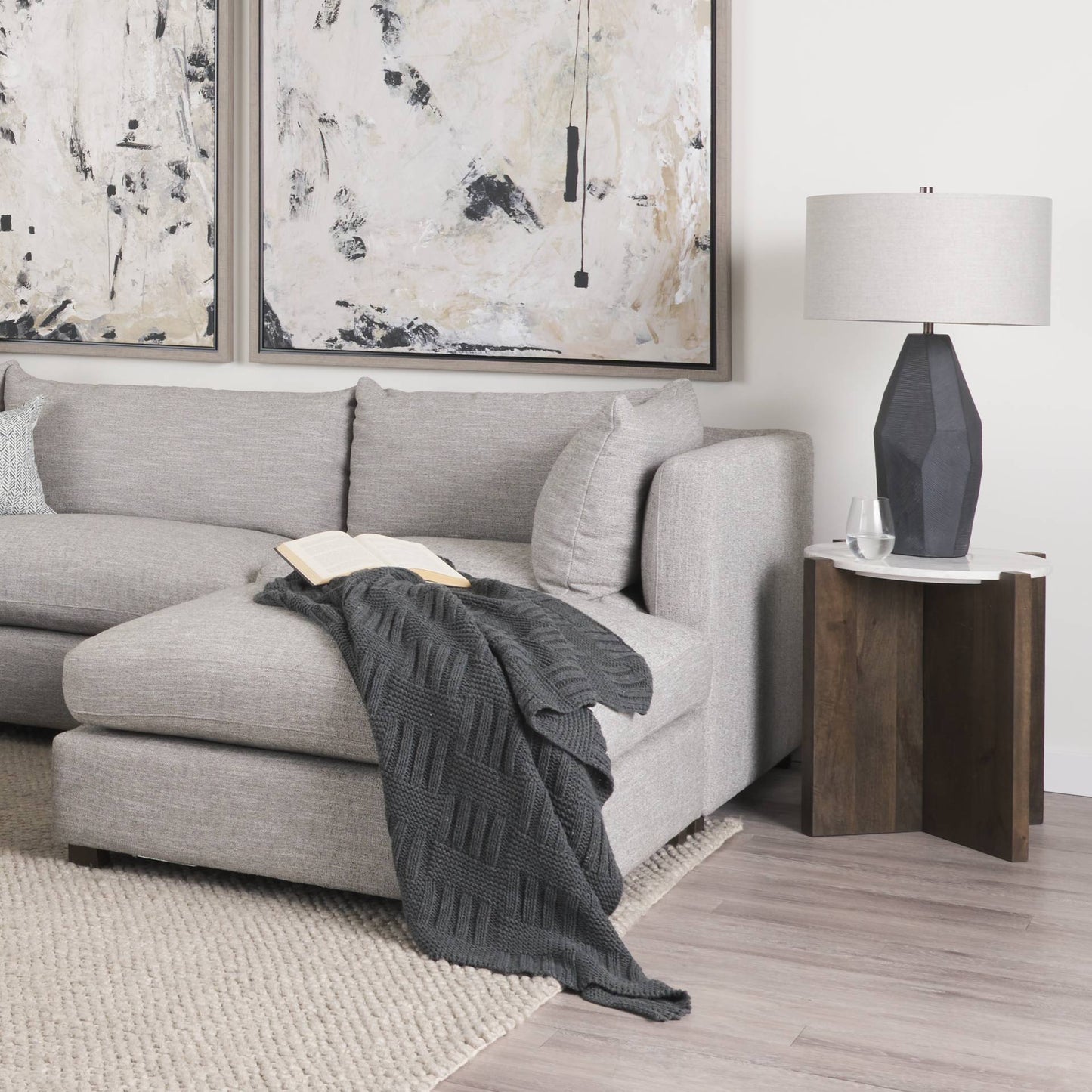 Bianca Marble Top Round Accent Table