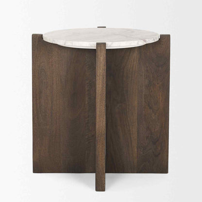 Bianca Marble Top Round Accent Table