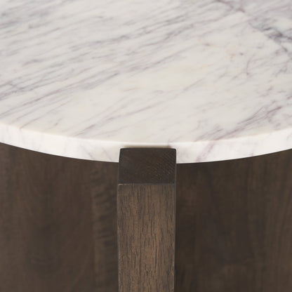 Bianca Marble Top Round Accent Table