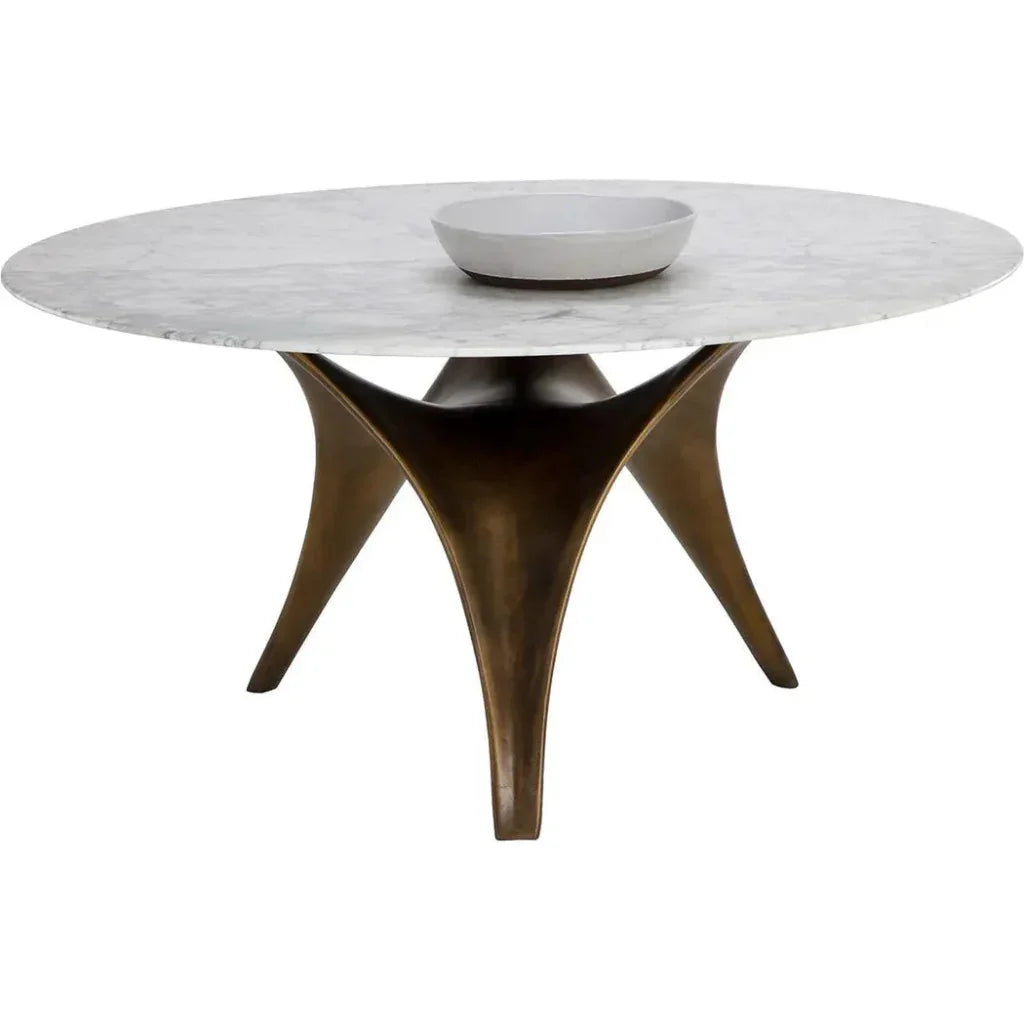Bijon Dining Table 59" Marble Sculptural Base-Dining Tables-SUNPAN-LOOMLAN