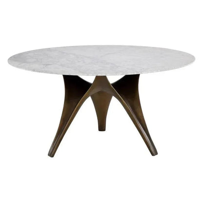 Bijon Dining Table 59" Marble Sculptural Base-Dining Tables-SUNPAN-LOOMLAN