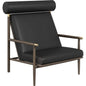 Biko Lounge Chair Black Leather With Solid - LOOMLAN - SUNPAN - Accent Chairs