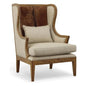 Billings Linen Light Brown Wing Chair - LOOMLAN - Furniture Classics - Club Chairs