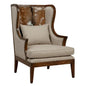 Billings Linen Dark Brown Wing Chair - LOOMLAN - Furniture Classics - Club Chairs