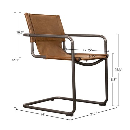 Billy Genuine Leather Dining Arm Chair