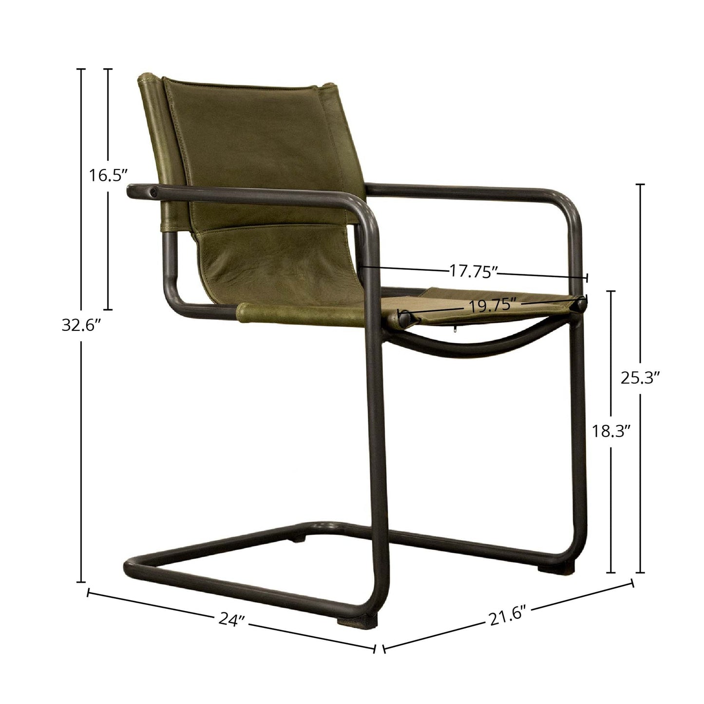 Billy Genuine Leather Dining Arm Chair