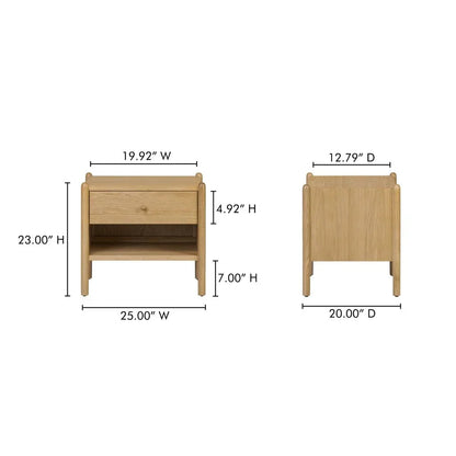 Billy Natural Oak Design Nightstand - LOOMLAN - Moe's Home - Nightstands