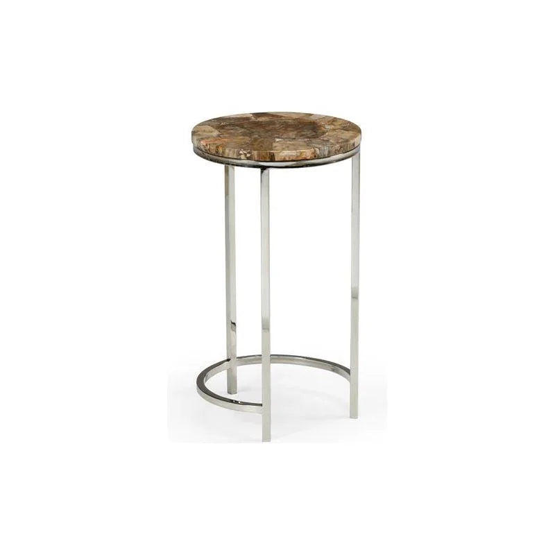 Bingham Brown Stone Top Round Accent Table - LOOMLAN - Wildwood - Side Tables