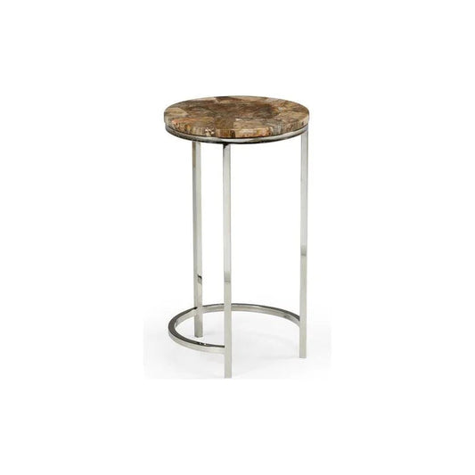 Bingham Brown Stone Top Round Accent Table - LOOMLAN - Wildwood - Side Tables