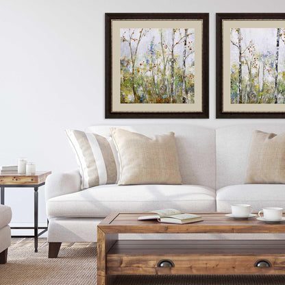 Birch Forest Green Framed Wall Art