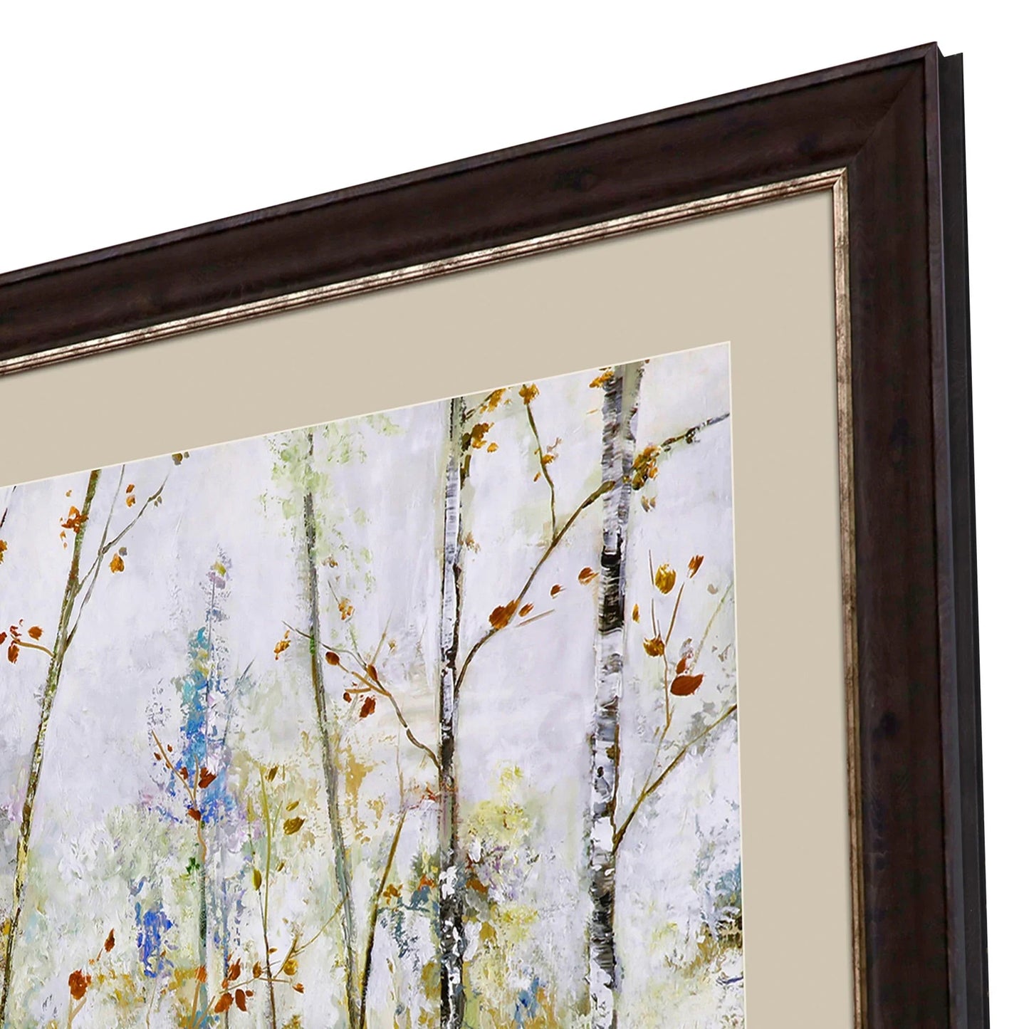 Birch Forest Green Framed Wall Art