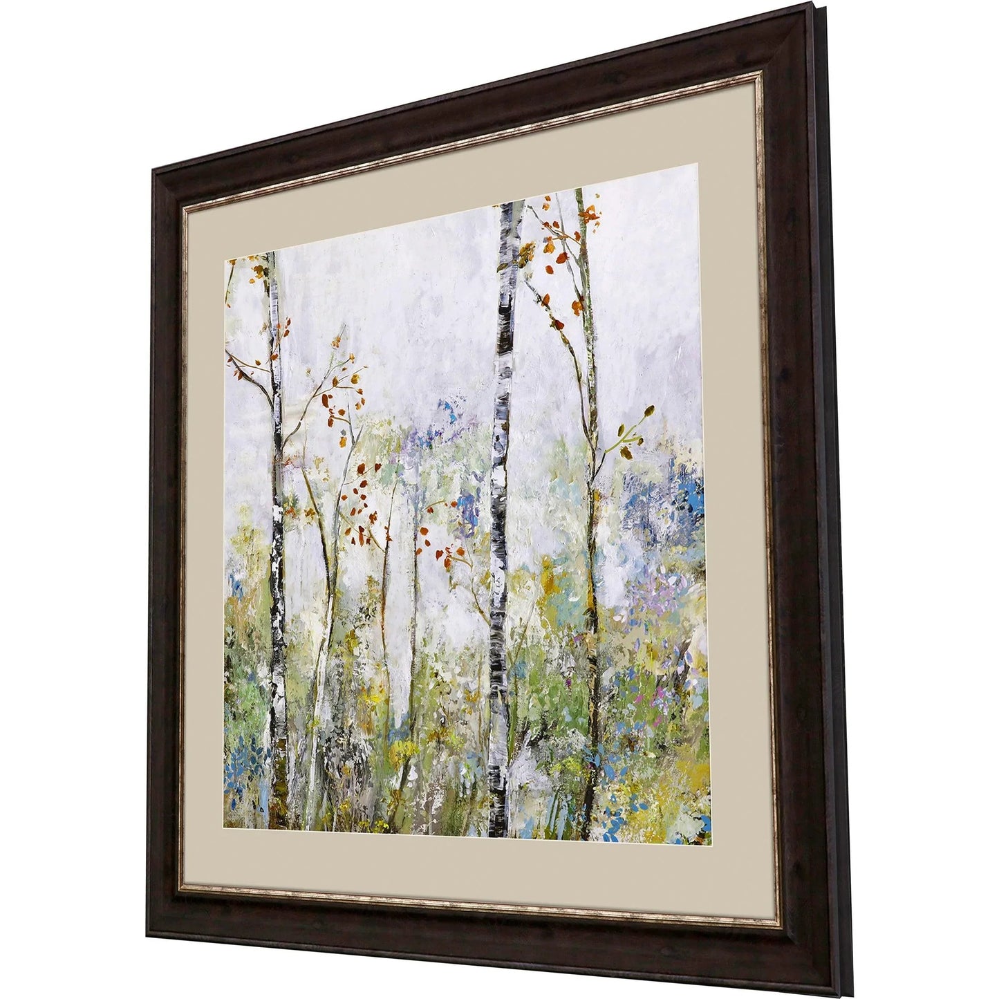 Birch Forest Green Framed Wall Art