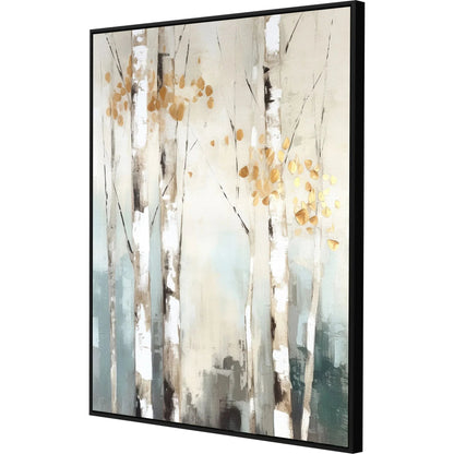 Birch Silhouette Beige Canvas Art