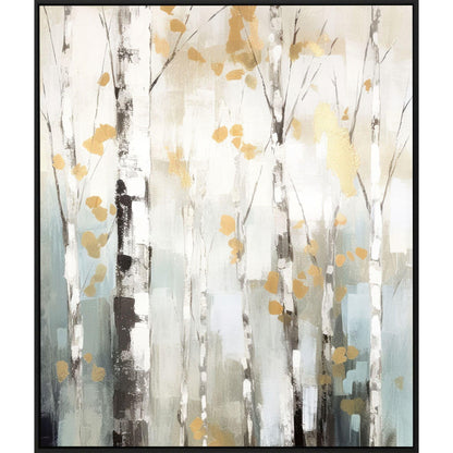 Birch Silhouette Beige Canvas Art