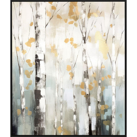 Birch Silhouette Beige Canvas Art