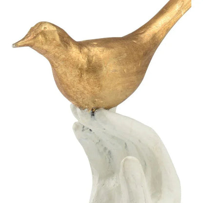 Bird In The Hand Gold Accent Piece Sculpture - LOOMLAN - Wildwood - Statues & Sculptures