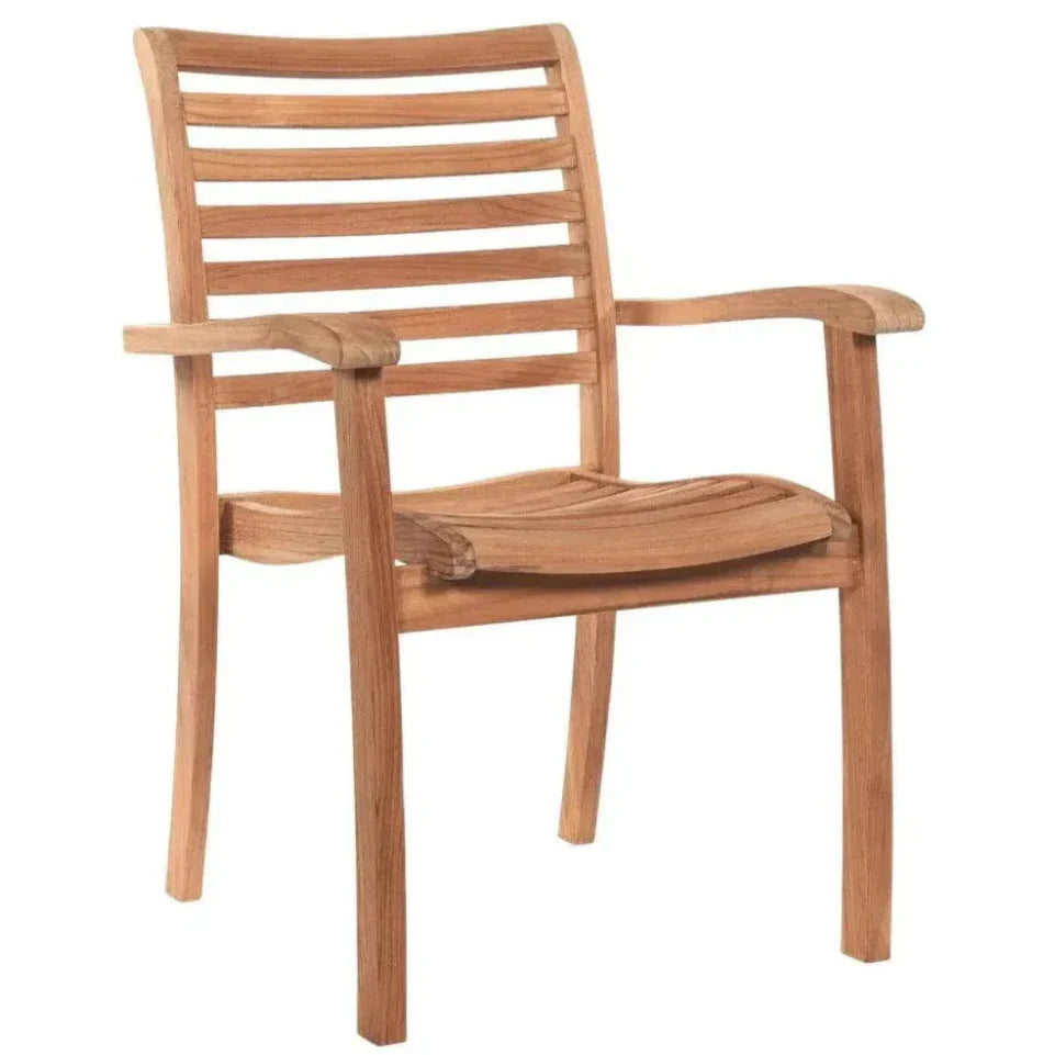 Birmingham Stacking Teak Outdoor Dining Armchair 4PC-Outdoor Dining Chairs-HiTeak-LOOMLAN