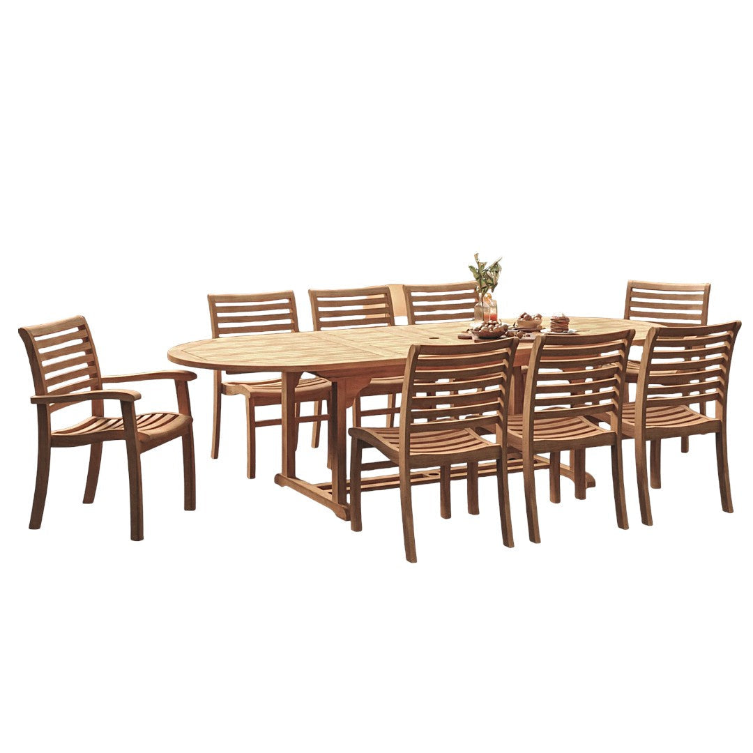 Birmingham Teak Patio Rectangular Dining Set 7PC