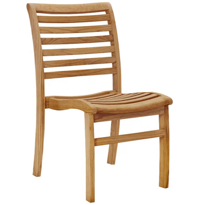 Birmingham Teak Stackable Patio Dining Chair 4PC-Outdoor Dining Chairs-HiTeak-LOOMLAN