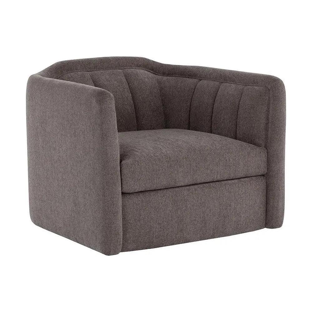 Birrit Fabric Swivel Armchair - LOOMLAN - SUNPAN - Club Chairs