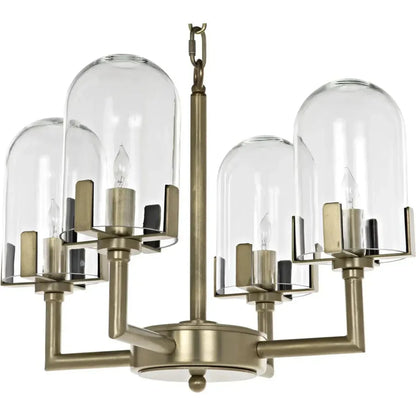 Bistro Metal Chandelier With Antique Brass - LOOMLAN - Noir - Chandeliers