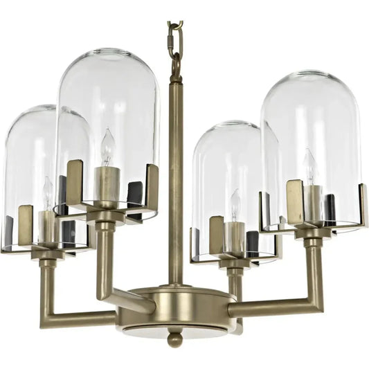 Bistro Metal Chandelier With Antique Brass - LOOMLAN - Noir - Chandeliers
