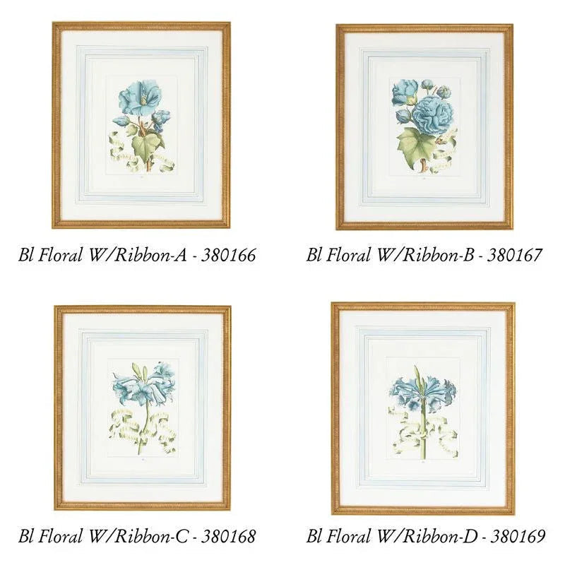 Bl Floral Gold Framed Artwork-Framed Wall Art-Chelsea House-LOOMLAN