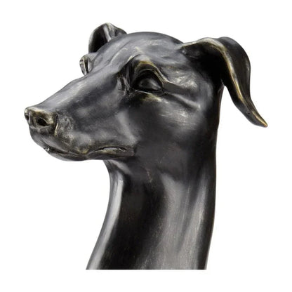 Black Composite Made Greyhound Sculpture - LOOMLAN - Chelsea House - Statues & Sculptures