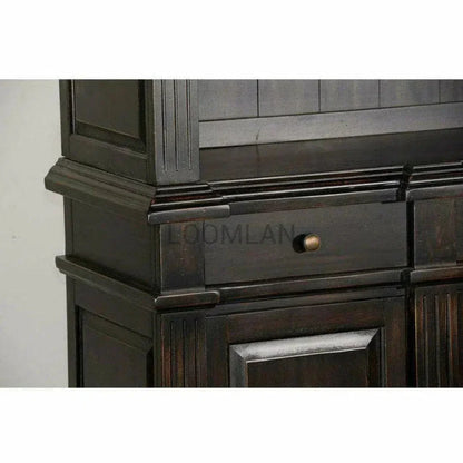 Black Entertainment Wall Unit Media Console-Entertainment Wall Unit-Sunny D-LOOMLAN