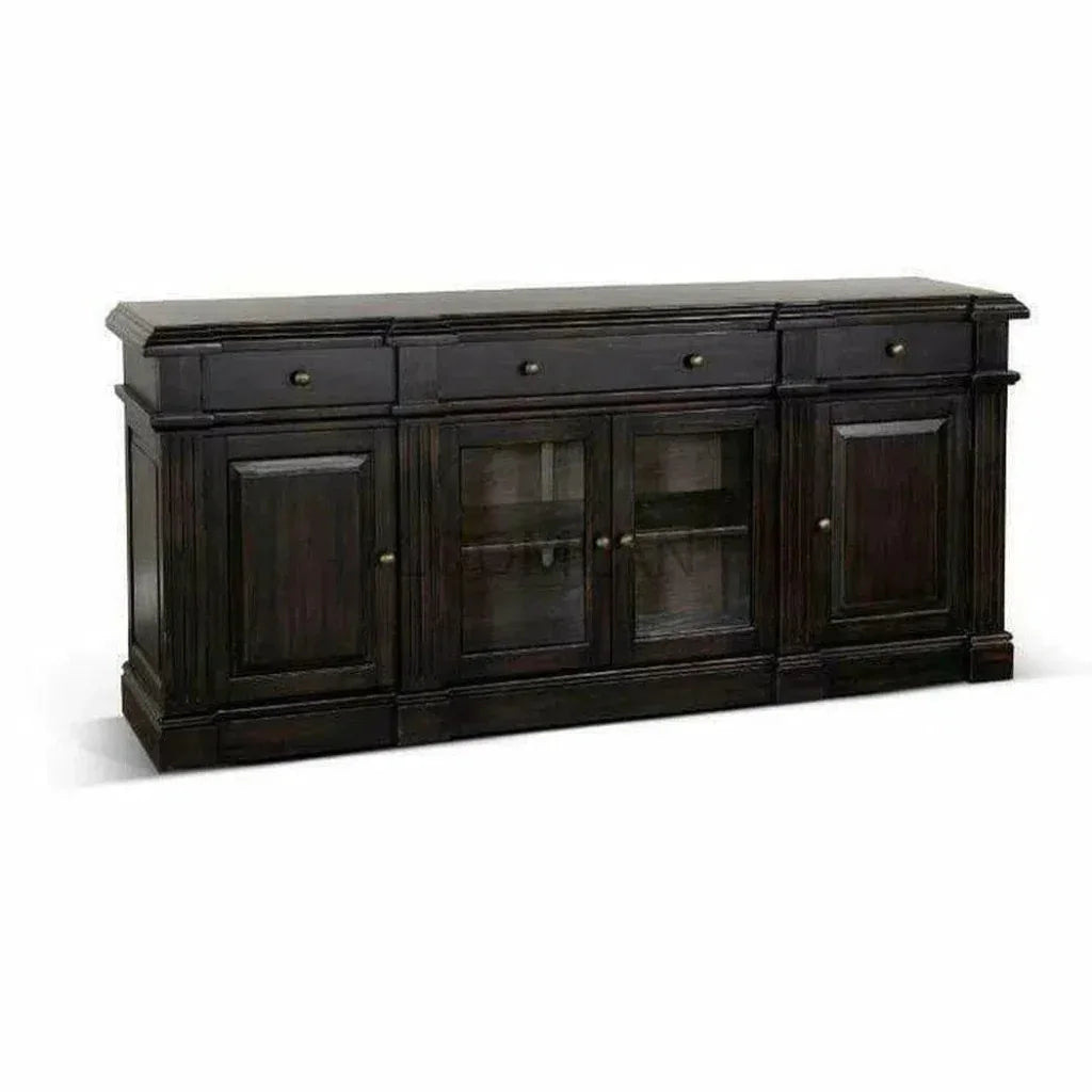 Black Entertainment Wall Unit Media Console-Entertainment Wall Unit-Sunny D-LOOMLAN