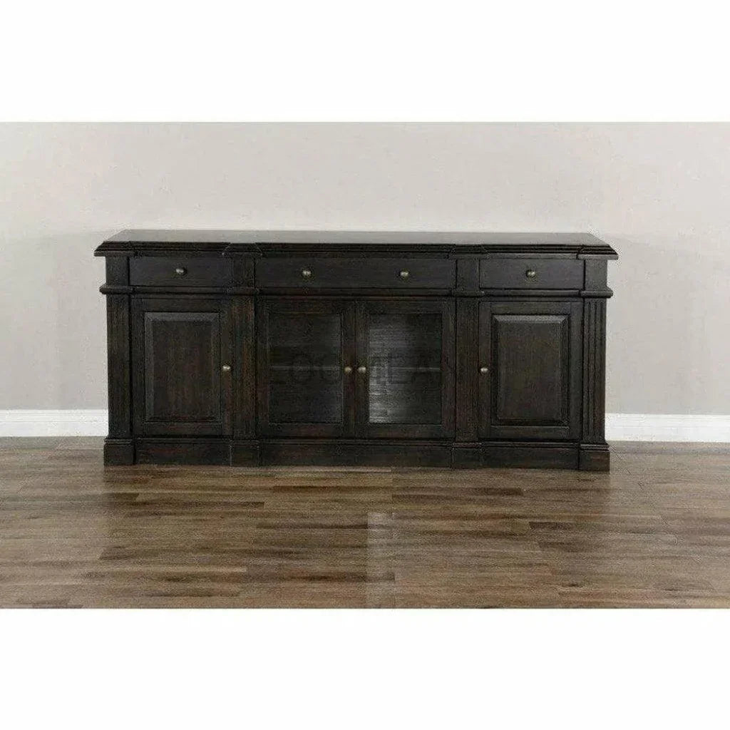 Black Entertainment Wall Unit Media Console-Entertainment Wall Unit-Sunny D-LOOMLAN