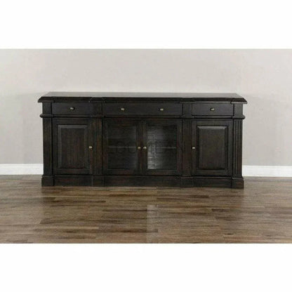Black Entertainment Wall Unit Media Console-Entertainment Wall Unit-Sunny D-LOOMLAN