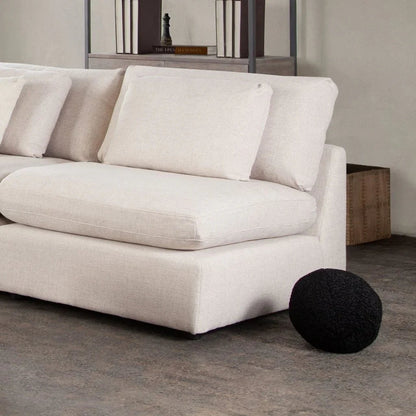 Black Faux Sheepskin Round Accent Pillow (Set of 2) - LOOMLAN - Diamond Sofa - Throw Pillows