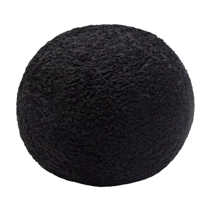 Black Faux Sheepskin Round Accent Pillow (Set of 2) - LOOMLAN - Diamond Sofa - Throw Pillows