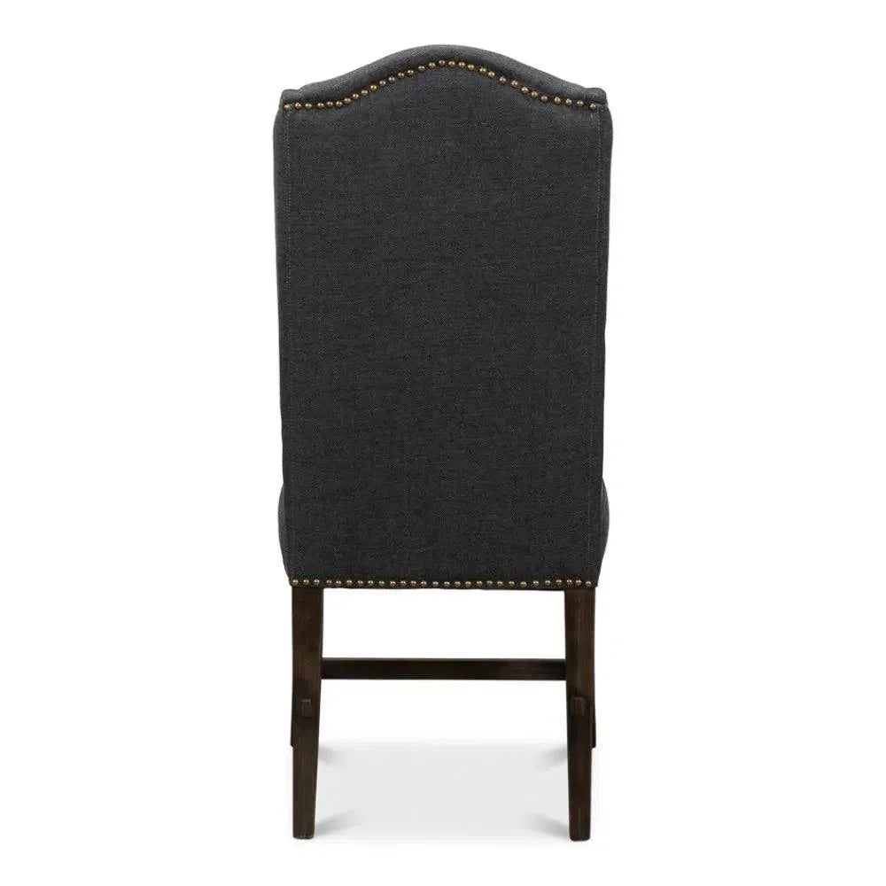 Black High Back Dining Chairs Set of 2 - LOOMLAN - Sarreid - Dining Chairs