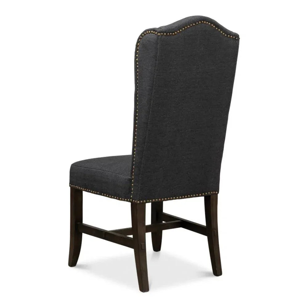 Black High Back Dining Chairs Set of 2 - LOOMLAN - Sarreid - Dining Chairs