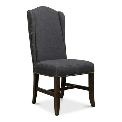 Black High Back Dining Chairs Set of 2 - LOOMLAN - Sarreid - Dining Chairs