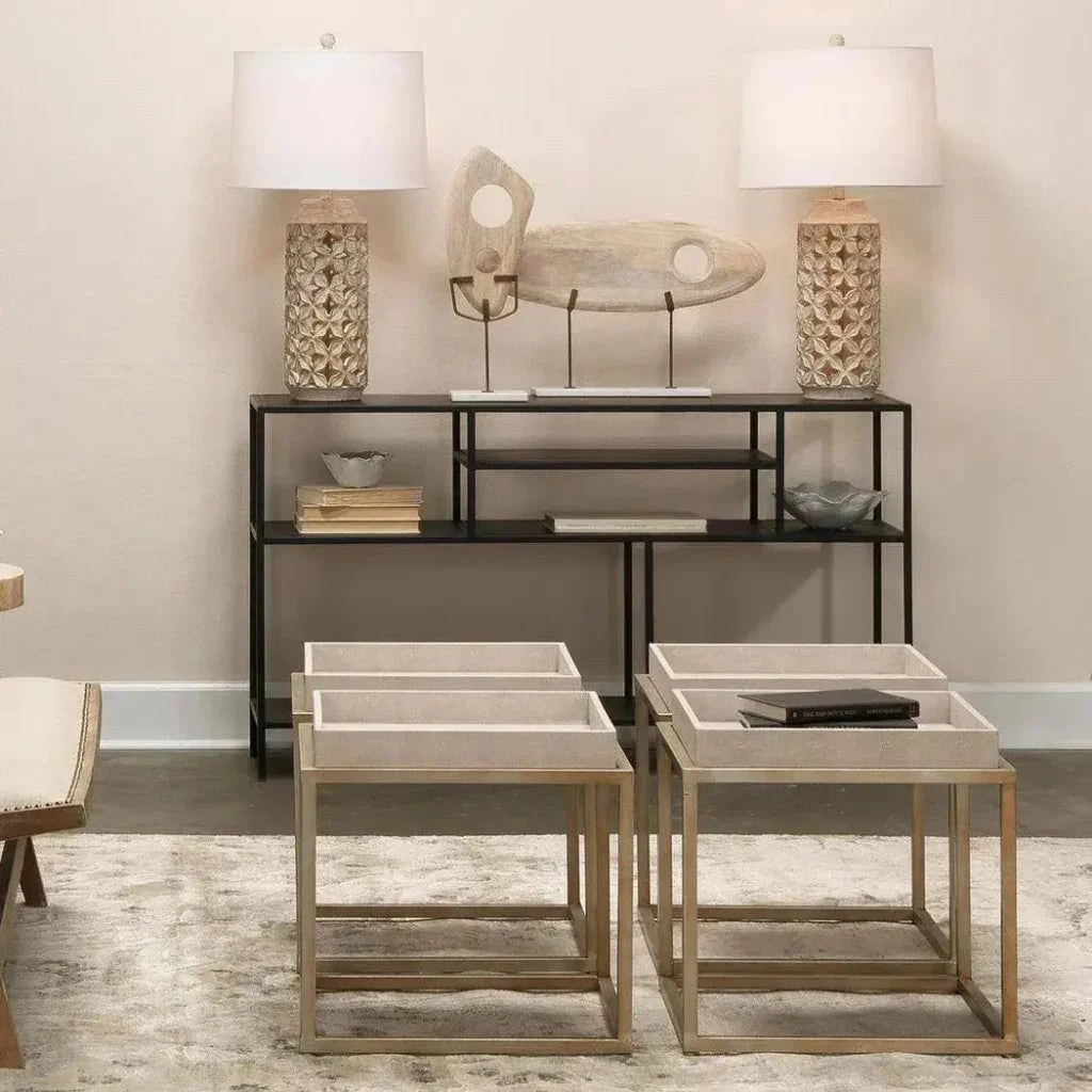 Black Iron Element Shelved Console Table - LOOMLAN - Jamie Young - Console Tables