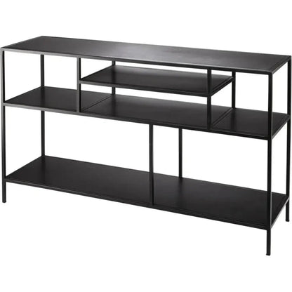 Black Iron Element Shelved Console Table - LOOMLAN - Jamie Young - Console Tables