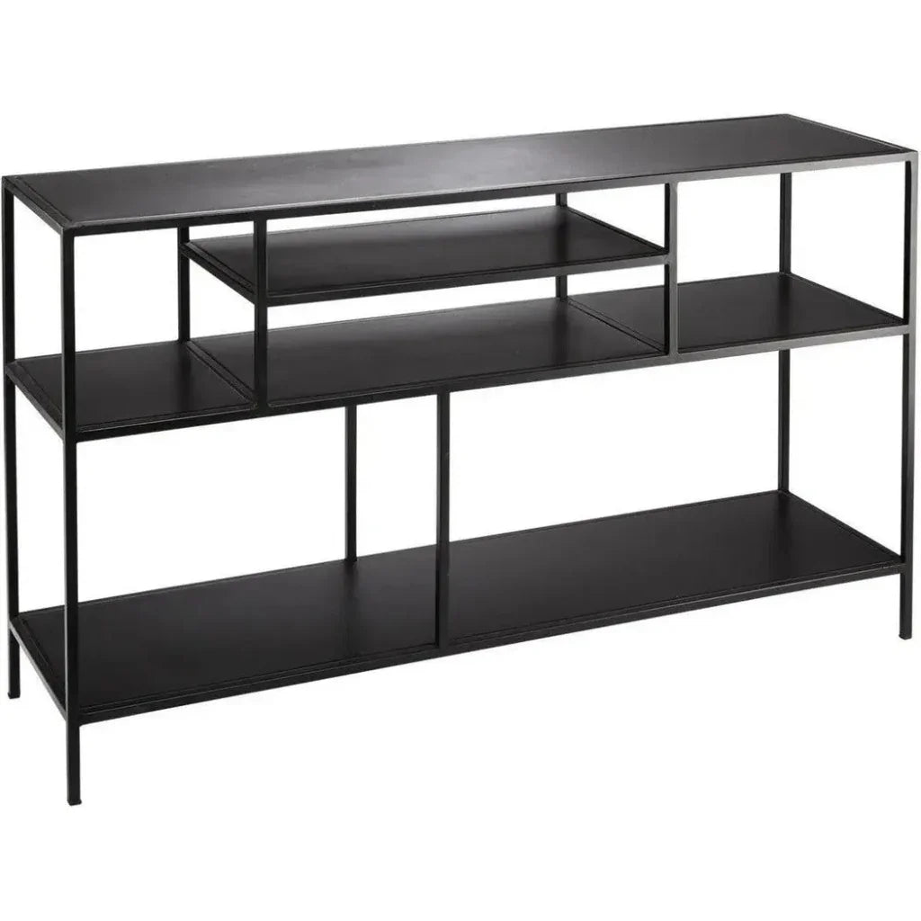 Black Iron Element Shelved Console Table - LOOMLAN - Jamie Young - Console Tables
