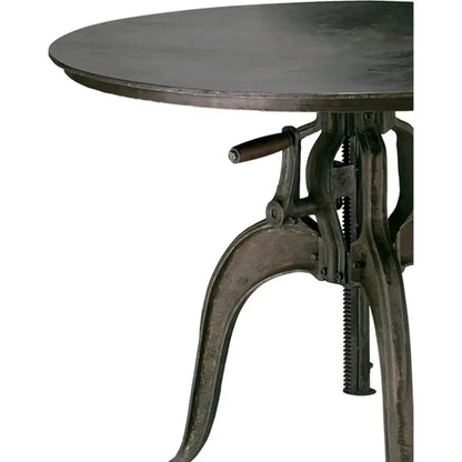 Black Iron Height Round Crank Table - LOOMLAN - Jamie Young - Bar Tables