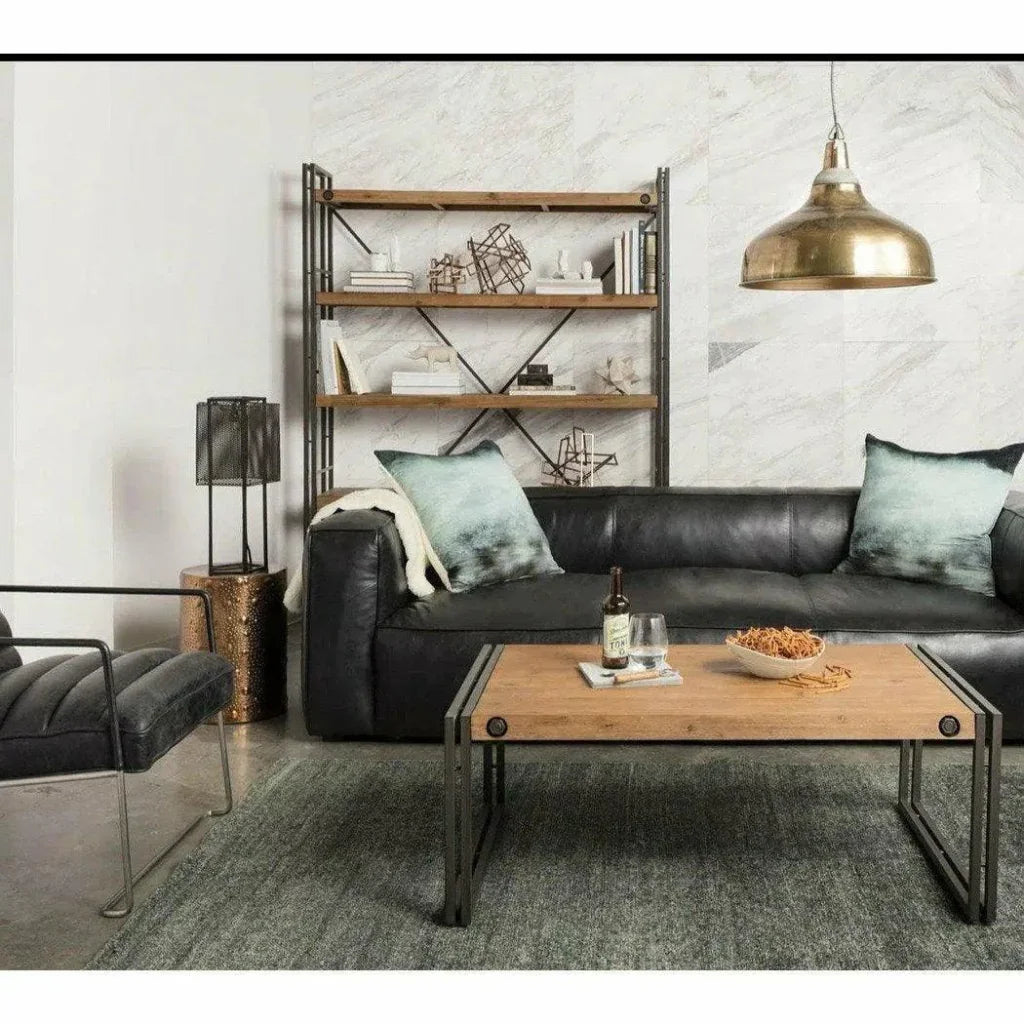 Black Leather Accent Slipper Chair Over - LOOMLAN - Moe's Home - Accent Chairs