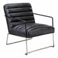 Black Leather Accent Slipper Chair Over - LOOMLAN - Moe's Home - Accent Chairs