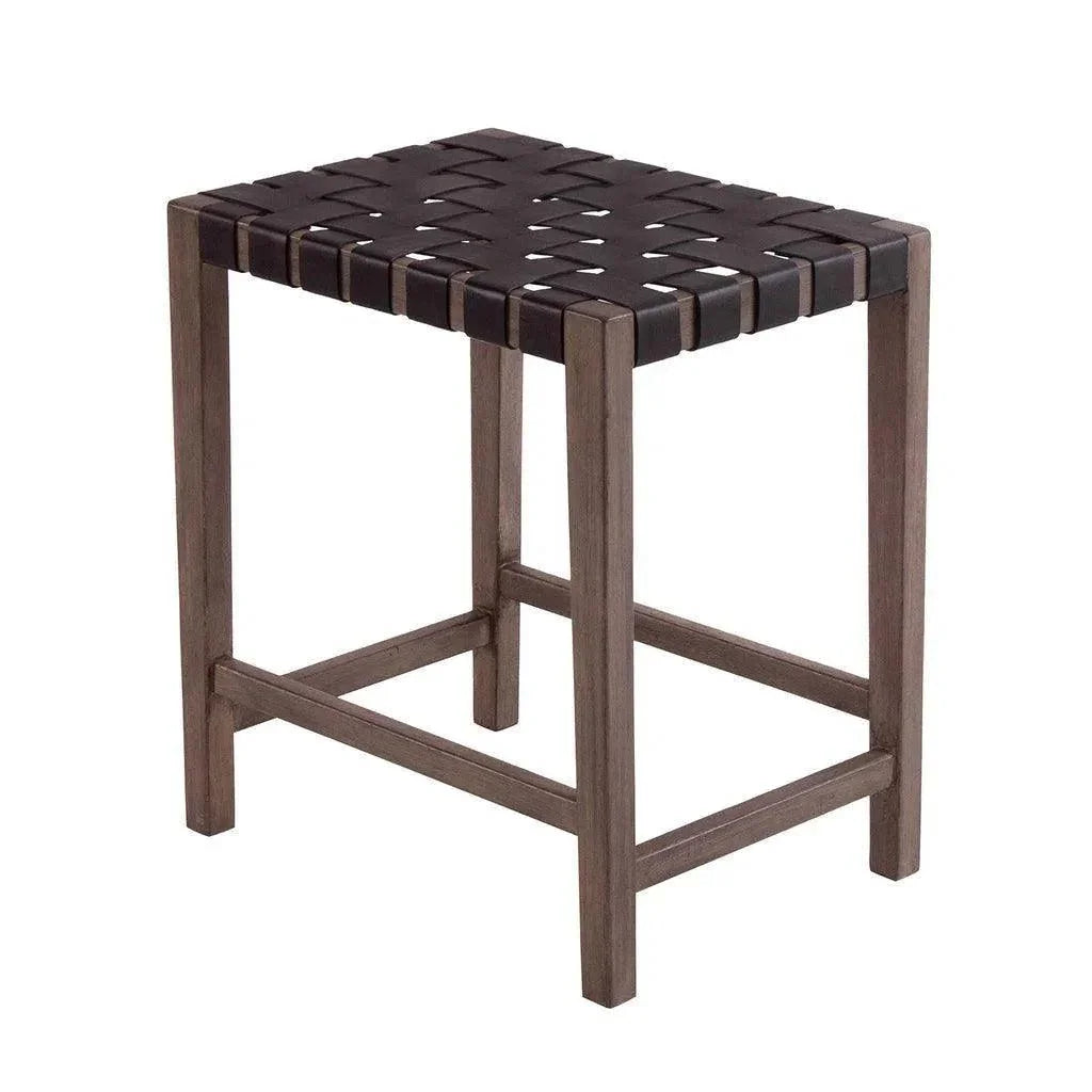 Black Leather Counter stool Madeira - LOOMLAN - Peninsula Home - Counter Stools