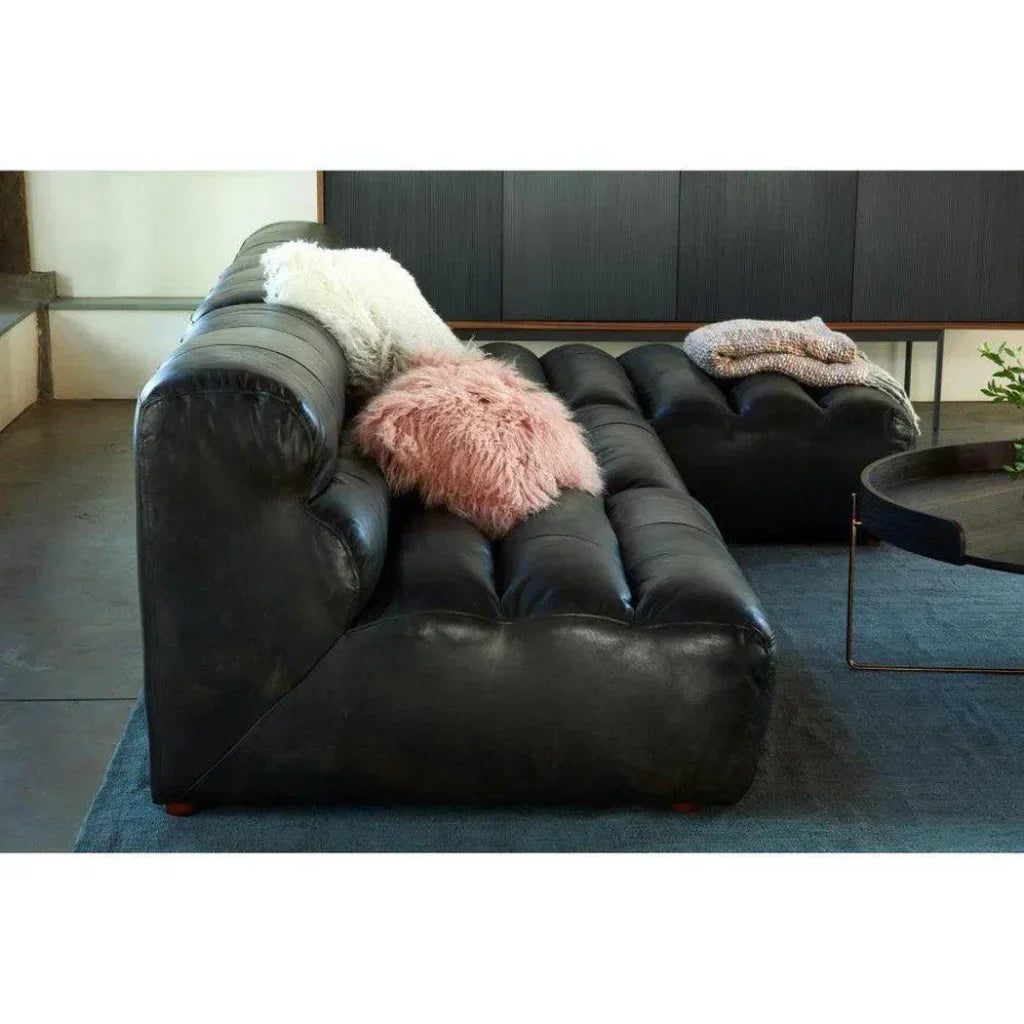 Black Leather Modular Slipper Chair-Modular Components-Moe's Home-LOOMLAN