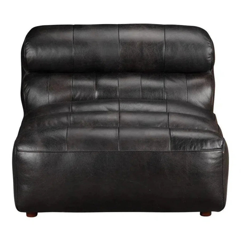 Black Leather Modular Slipper Chair-Modular Components-Moe's Home-LOOMLAN