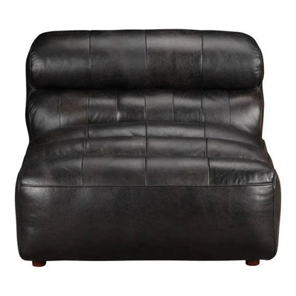 Black Leather Modular Slipper Chair-Modular Components-Moe's Home-LOOMLAN