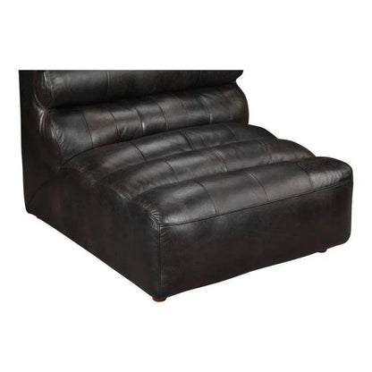 Black Leather Modular Slipper Chair-Modular Components-Moe's Home-LOOMLAN