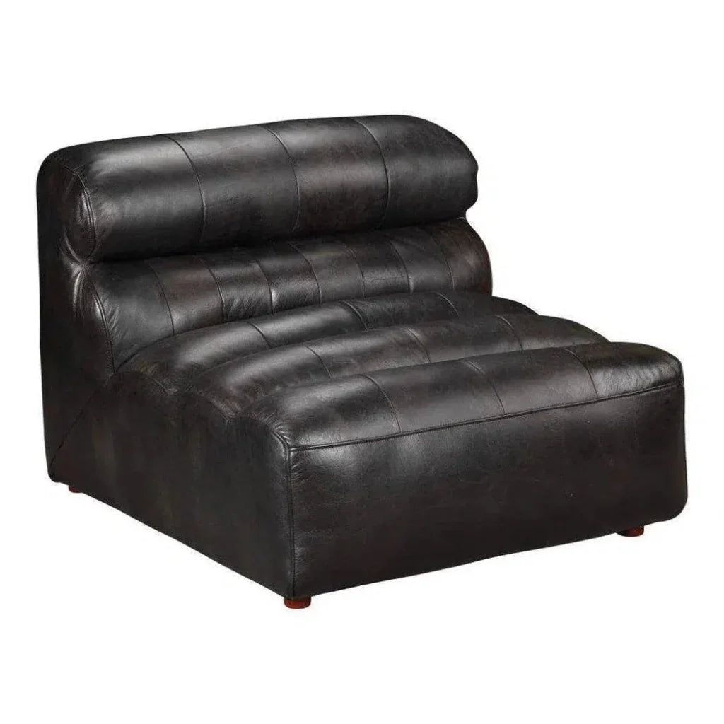 Black Leather Modular Slipper Chair-Modular Components-Moe's Home-LOOMLAN